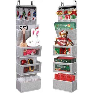 Over the Door Organizer Hanging Storage with Clear Pockets for Closet Pantry